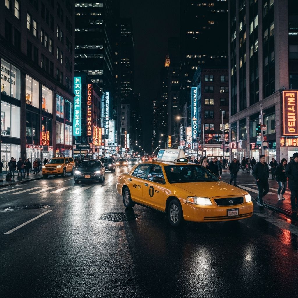 NYC street with vehicles